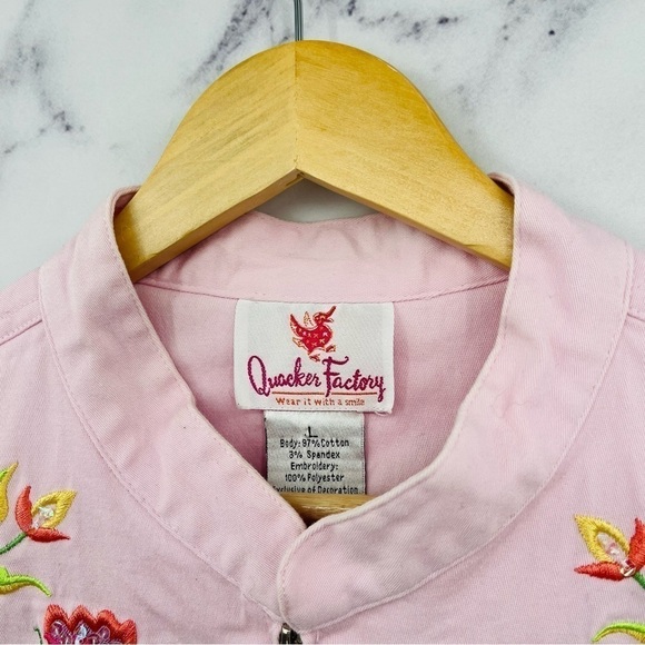 Quacker Factory Vintage Embroidered Floral Jacket Pink - Picture 4 of 6